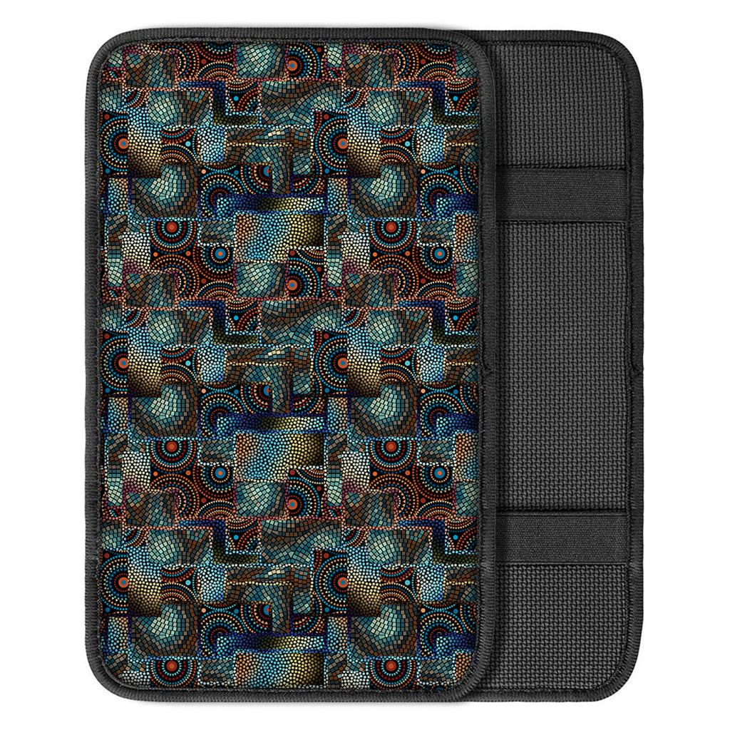 Mosaic Patchwork Pattern Print Car Center Console Cover
