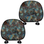 Mosaic Patchwork Pattern Print Car Headrest Covers
