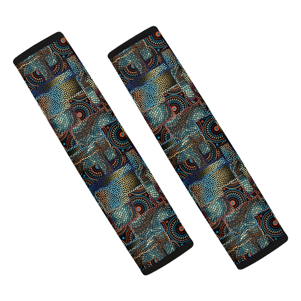 Mosaic Patchwork Pattern Print Car Seat Belt Covers