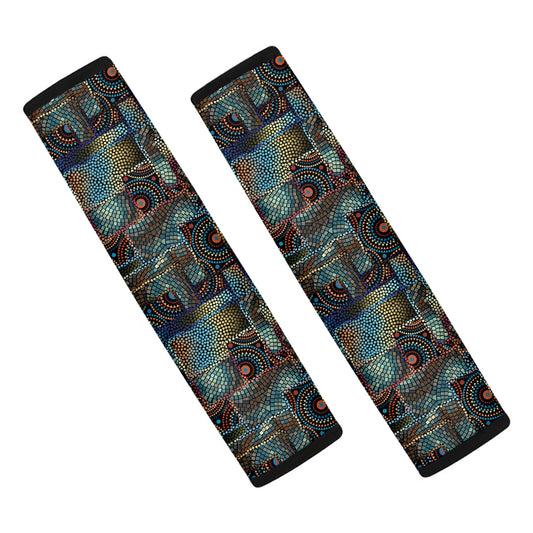 Mosaic Patchwork Pattern Print Car Seat Belt Covers