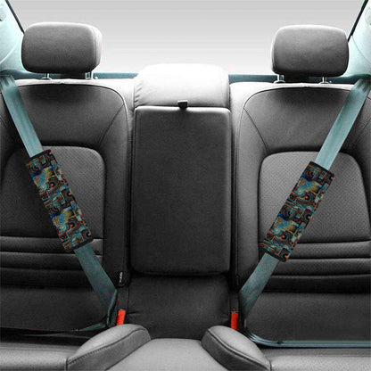 Mosaic Patchwork Pattern Print Car Seat Belt Covers