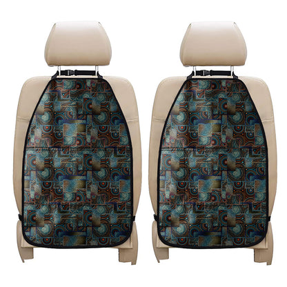 Mosaic Patchwork Pattern Print Car Seat Organizers