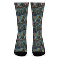 Mosaic Patchwork Pattern Print Crew Socks