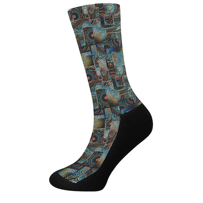 Mosaic Patchwork Pattern Print Crew Socks