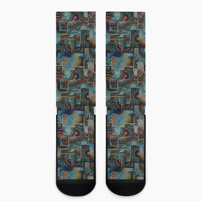 Mosaic Patchwork Pattern Print Crew Socks
