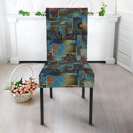 Mosaic Patchwork Pattern Print Dining Chair Slipcover