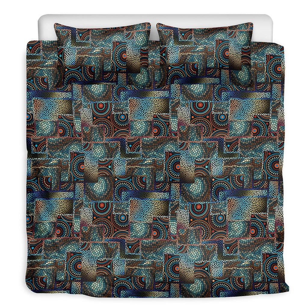 Mosaic Patchwork Pattern Print Duvet Cover Bedding Set