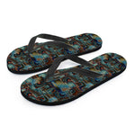 Mosaic Patchwork Pattern Print Flip Flops