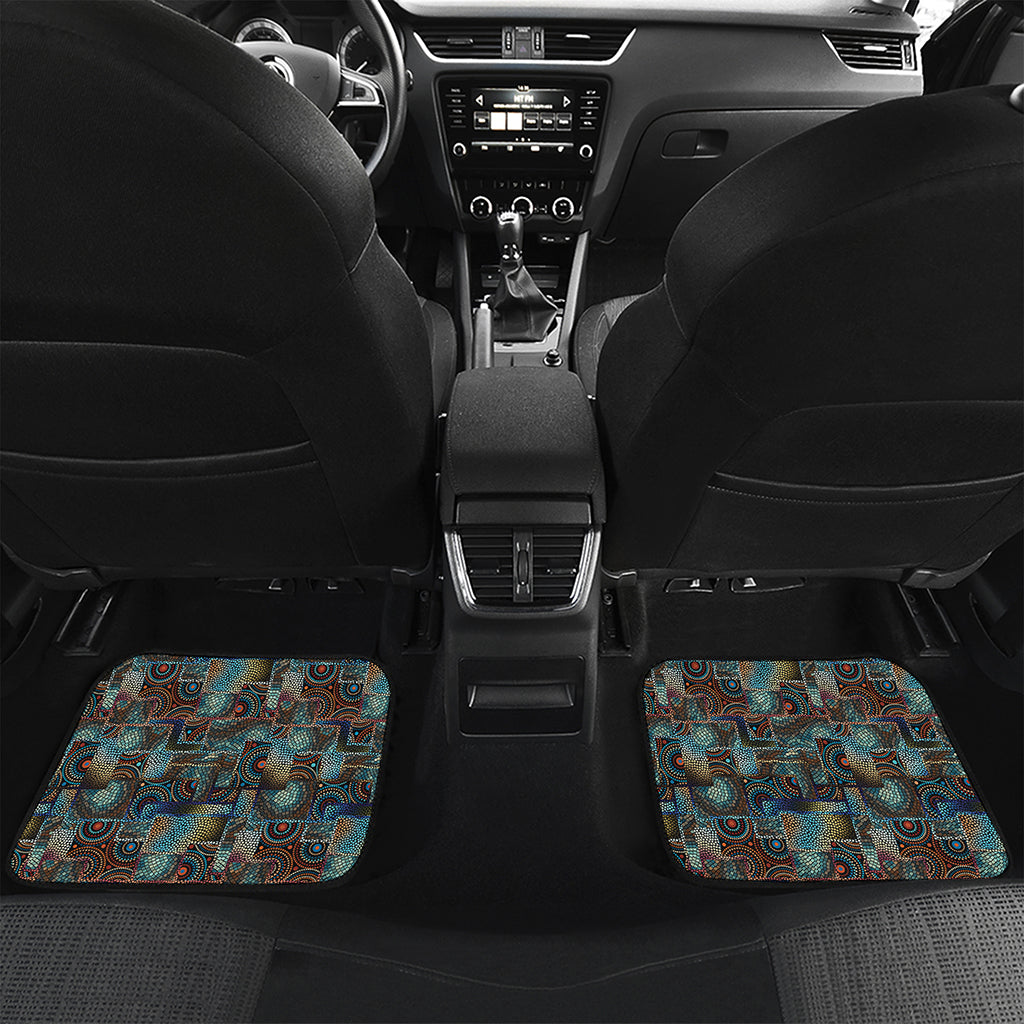 Mosaic Patchwork Pattern Print Front and Back Car Floor Mats
