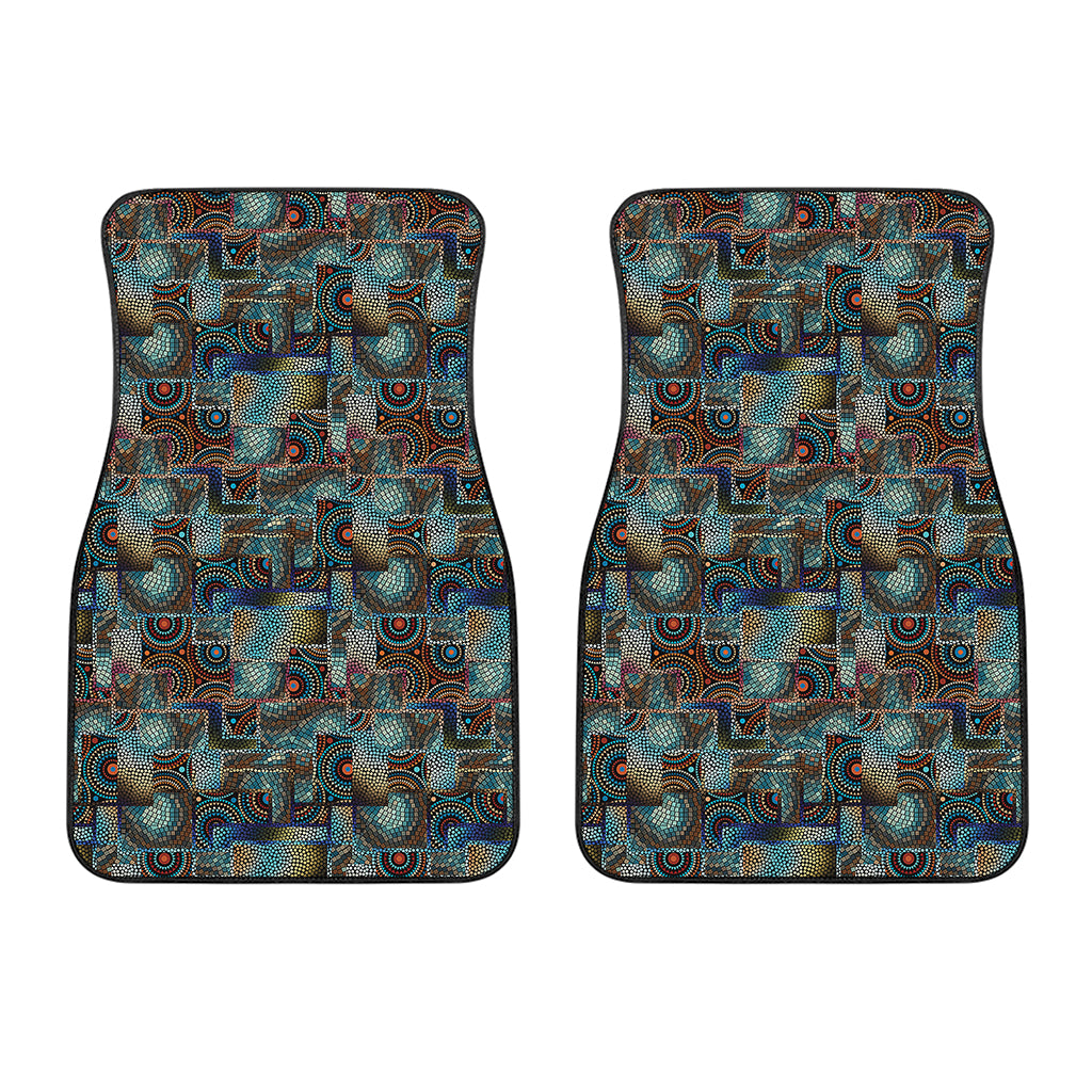Mosaic Patchwork Pattern Print Front Car Floor Mats