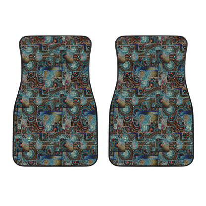 Mosaic Patchwork Pattern Print Front Car Floor Mats