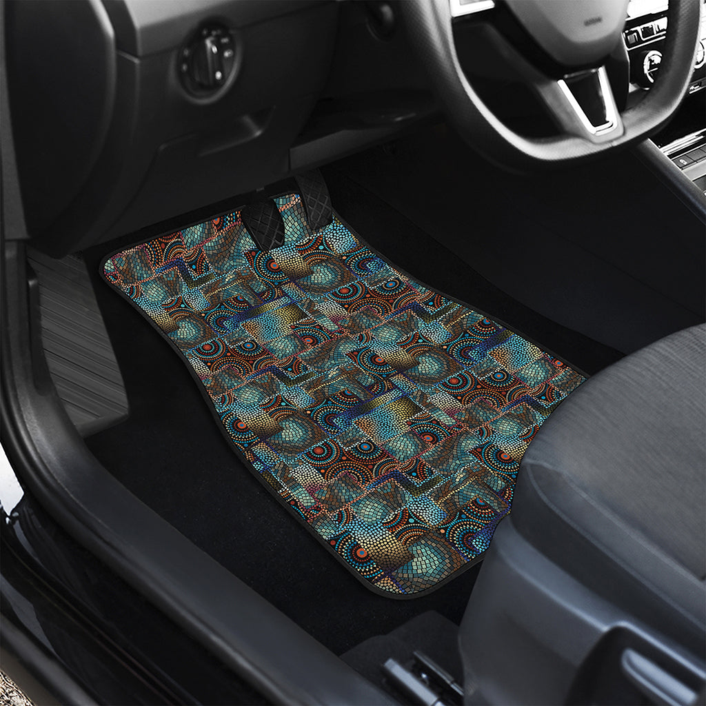 Mosaic Patchwork Pattern Print Front Car Floor Mats
