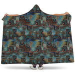 Mosaic Patchwork Pattern Print Hooded Blanket