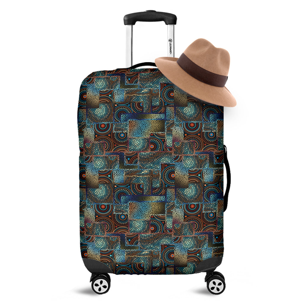 Mosaic Patchwork Pattern Print Luggage Cover