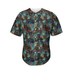 Mosaic Patchwork Pattern Print Men's Baseball Jersey