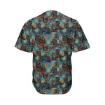 Mosaic Patchwork Pattern Print Men's Baseball Jersey