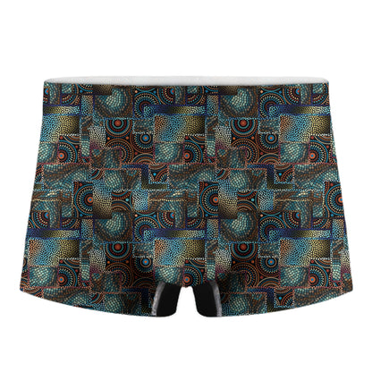 Mosaic Patchwork Pattern Print Men's Boxer Briefs