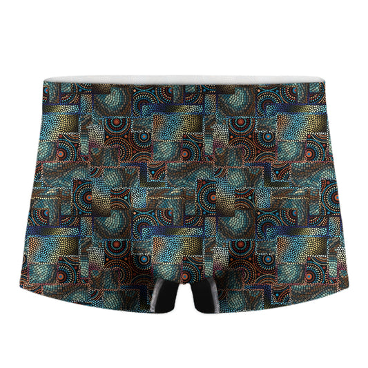 Mosaic Patchwork Pattern Print Men's Boxer Briefs