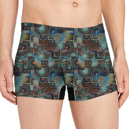 Mosaic Patchwork Pattern Print Men's Boxer Briefs