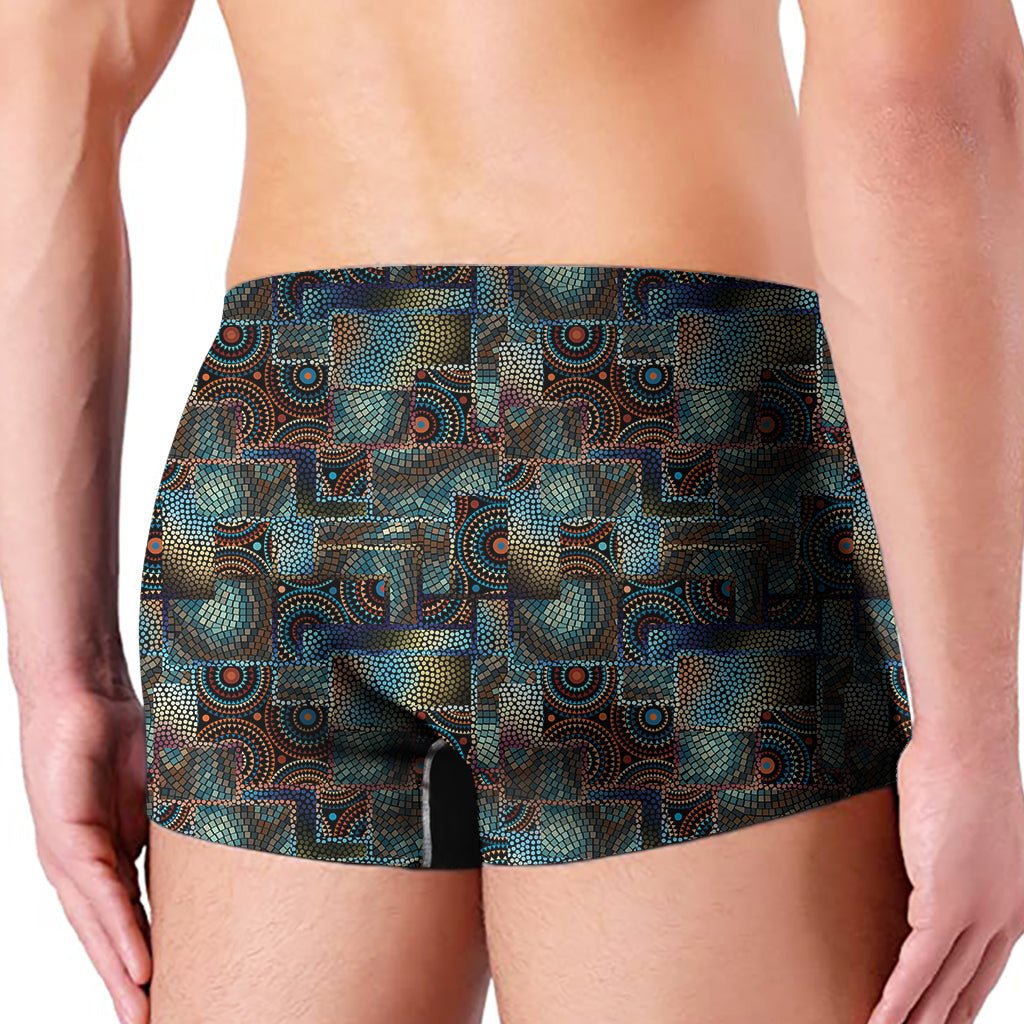 Mosaic Patchwork Pattern Print Men's Boxer Briefs