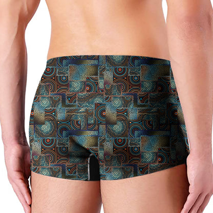 Mosaic Patchwork Pattern Print Men's Boxer Briefs