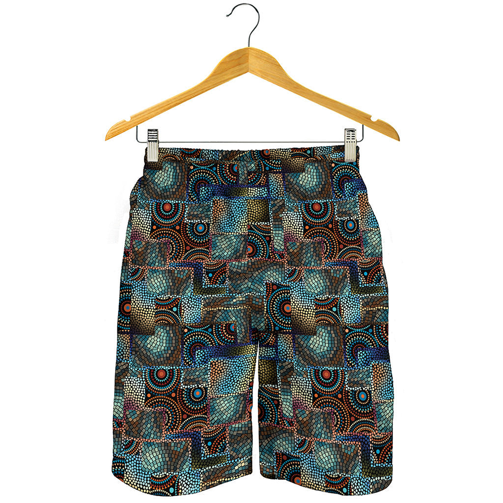 Mosaic Patchwork Pattern Print Men's Shorts