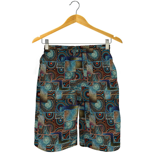 Mosaic Patchwork Pattern Print Men's Shorts