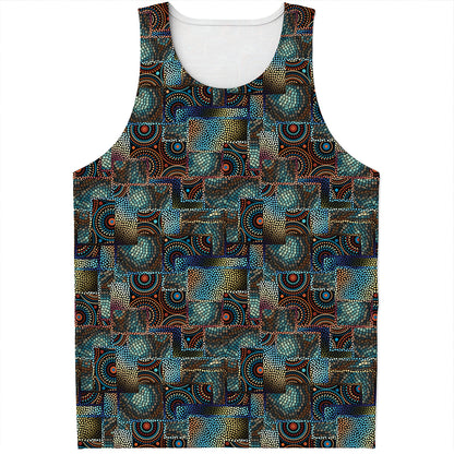 Mosaic Patchwork Pattern Print Men's Tank Top