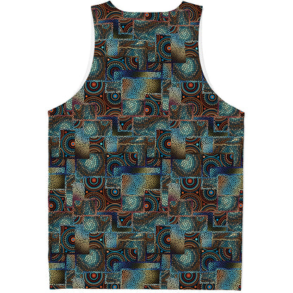 Mosaic Patchwork Pattern Print Men's Tank Top