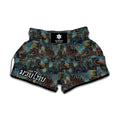 Mosaic Patchwork Pattern Print Muay Thai Boxing Shorts