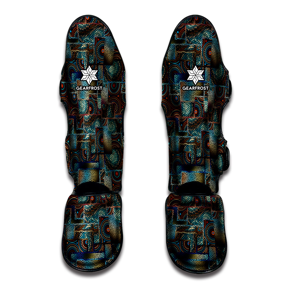 Mosaic Patchwork Pattern Print Muay Thai Shin Guard