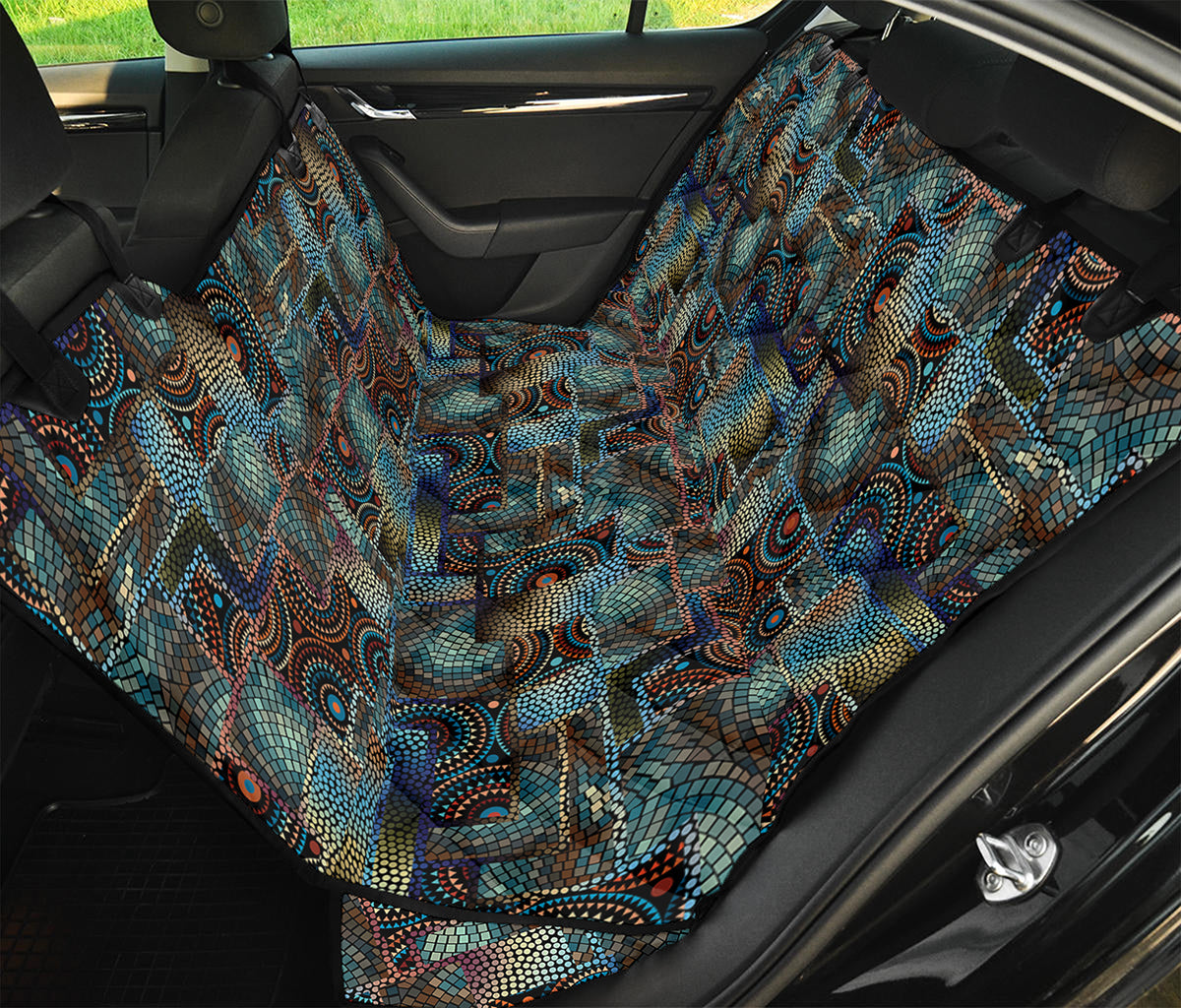 Mosaic Patchwork Pattern Print Pet Car Back Seat Cover