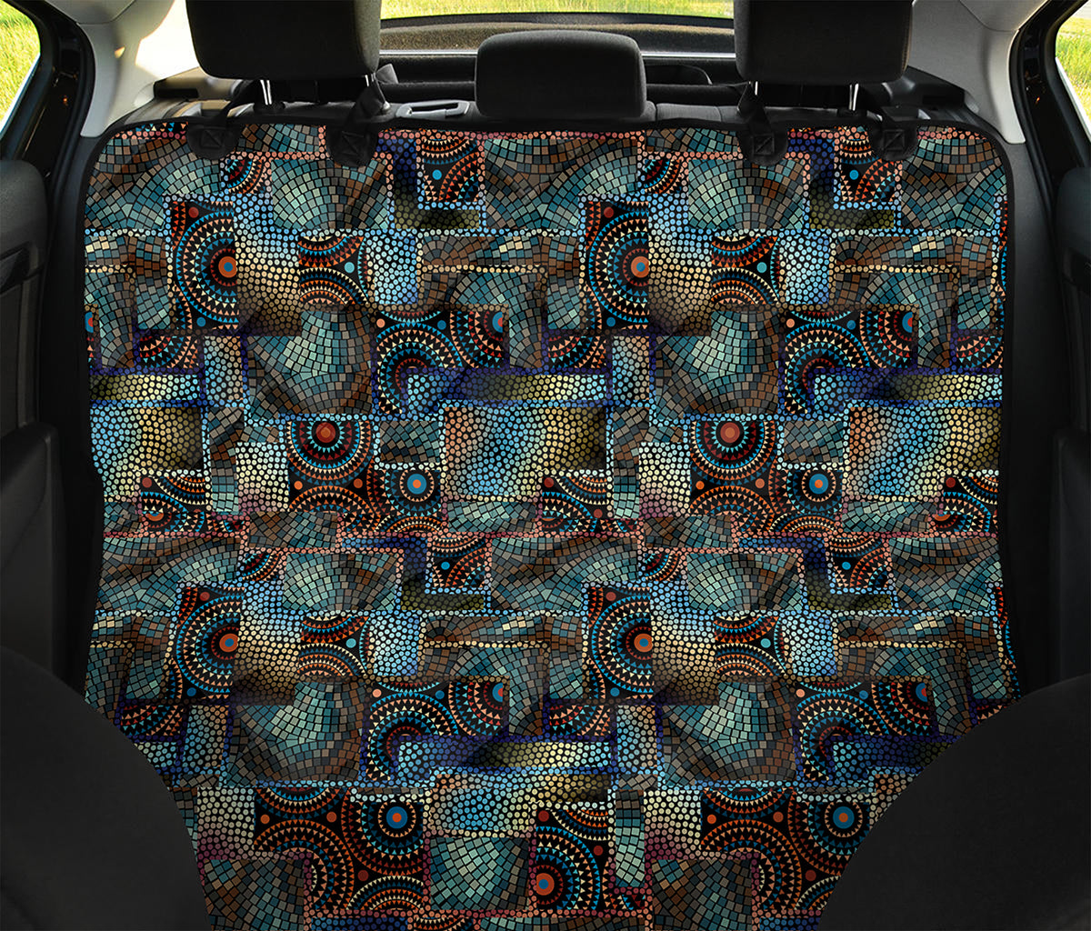 Mosaic Patchwork Pattern Print Pet Car Back Seat Cover