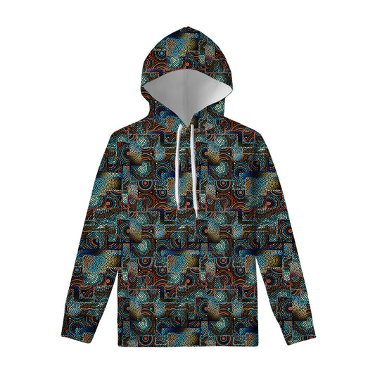 Mosaic Patchwork Pattern Print Pullover Hoodie