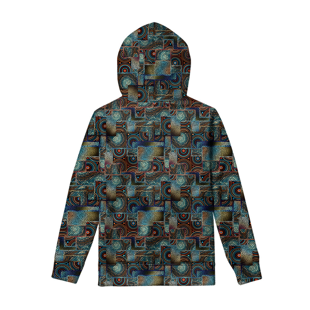 Mosaic Patchwork Pattern Print Pullover Hoodie