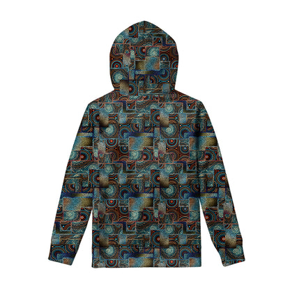 Mosaic Patchwork Pattern Print Pullover Hoodie