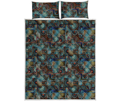 Mosaic Patchwork Pattern Print Quilt Bed Set
