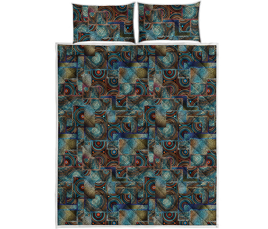Mosaic Patchwork Pattern Print Quilt Bed Set