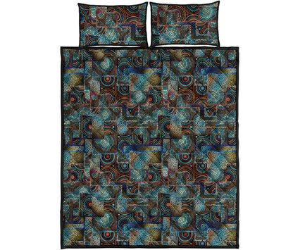 Mosaic Patchwork Pattern Print Quilt Bed Set