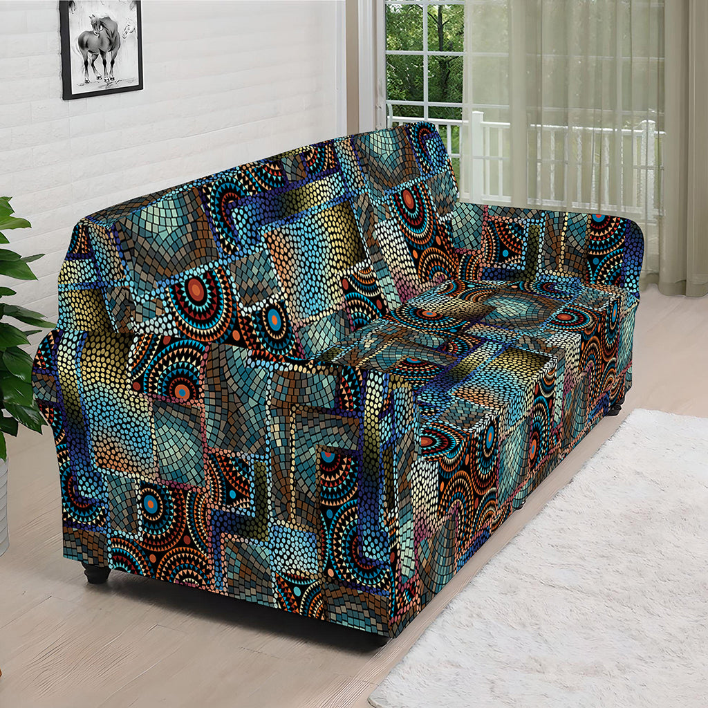 Mosaic Patchwork Pattern Print Sofa Cover