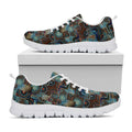 Mosaic Patchwork Pattern Print White Running Shoes