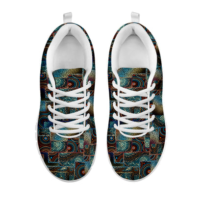 Mosaic Patchwork Pattern Print White Sneakers