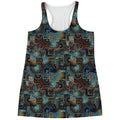 Mosaic Patchwork Pattern Print Women's Racerback Tank Top