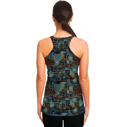 Mosaic Patchwork Pattern Print Women's Racerback Tank Top