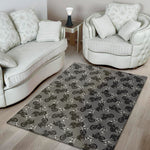 Motorcycle And Angel Pattern Print Area Rug
