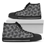 Motorcycle And Angel Pattern Print Black High Top Shoes