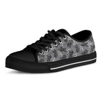 Motorcycle And Angel Pattern Print Black Low Top Shoes