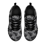 Motorcycle And Angel Pattern Print Black Sneakers