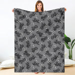 Motorcycle And Angel Pattern Print Blanket