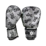 Motorcycle And Angel Pattern Print Boxing Gloves